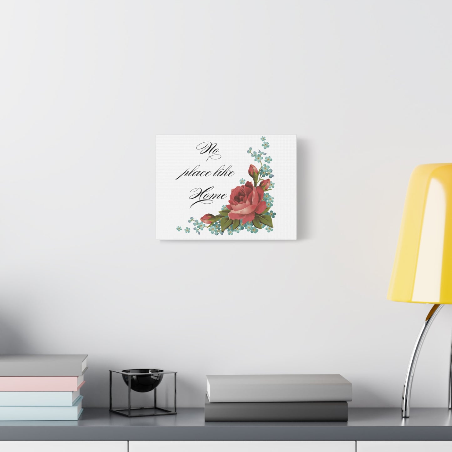 Simple Expressions Home Decor Canvas Print - "No Place Like Home" Floral Design