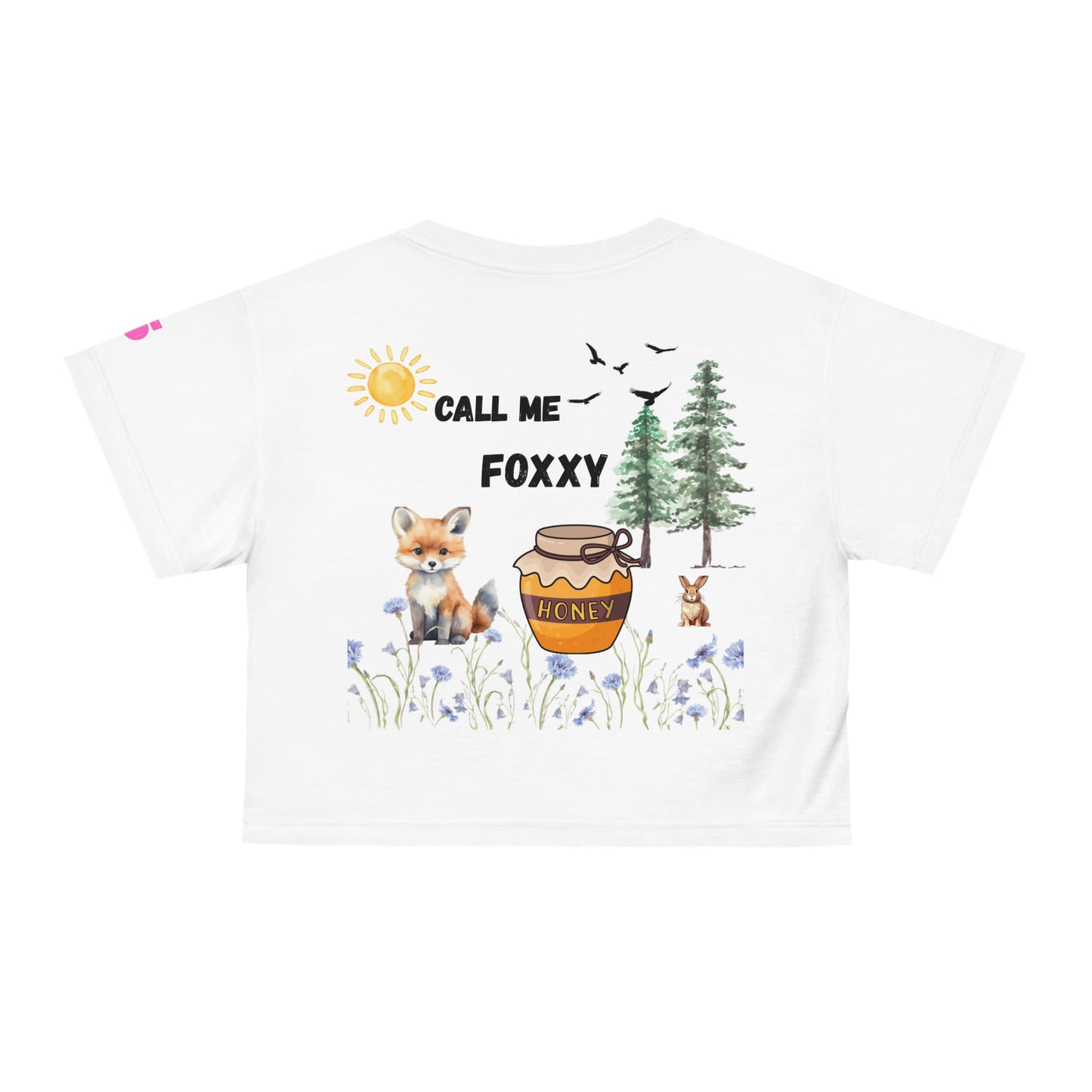 Simple Expressions- Call me foxxy edition Crop Tee (AOP)