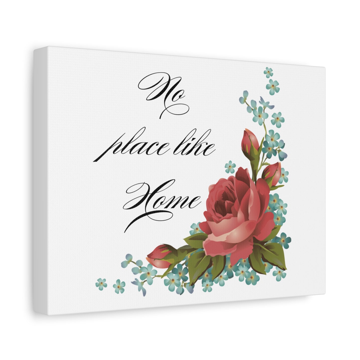 Simple Expressions Home Decor Canvas Print - "No Place Like Home" Floral Design