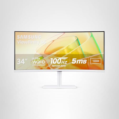 Samsung 34" ViewFinity S50GC Series Ultrawide QHD Monitor, 100Hz, 5ms, HDR10, AMD FreeSync, Ultrawide Screen, Eye Care, Thin Bezels, PIP, PBP, LS34C50DGANXZA, 2023, Black