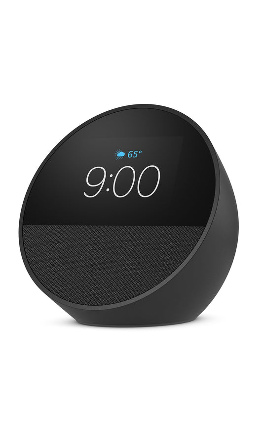 Amazon Echo Spot (newest model), Great for nightstands, offices and kitchens, Smart alarm clock, Designed for Alexa+, Black