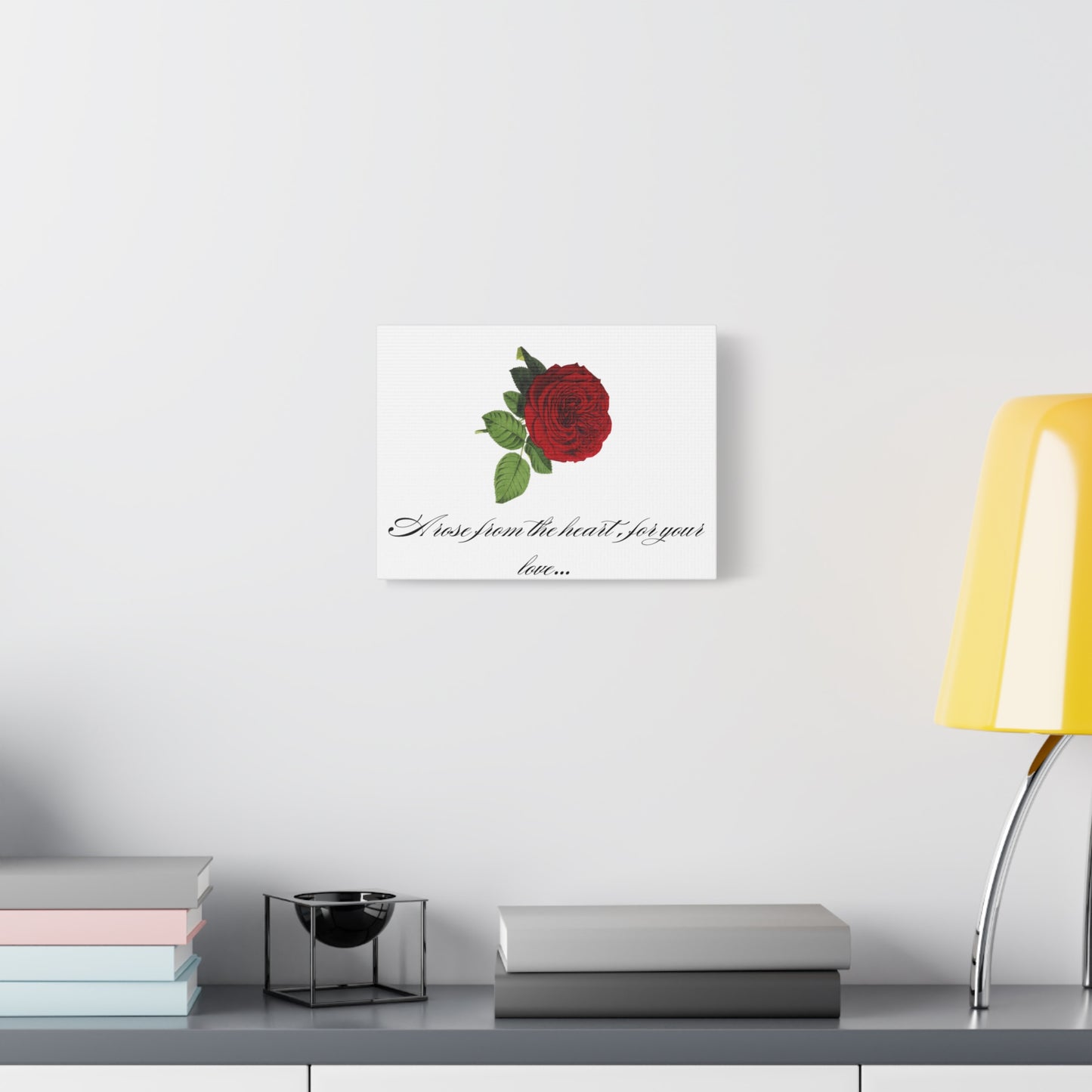 Simple Expressions Romantic Rose Wall Art - "A Rose from the Heart for Your Love" Canvas Print