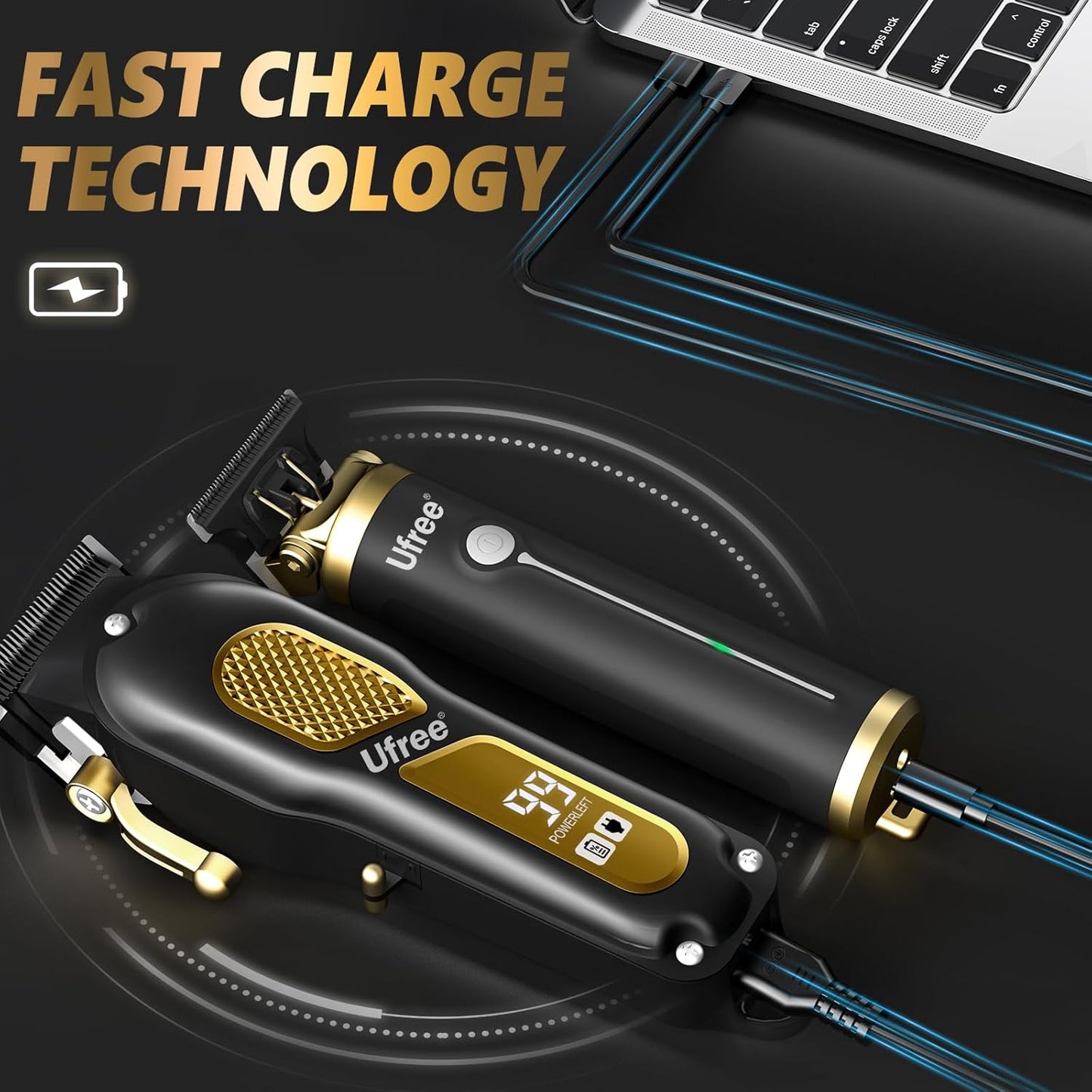 Ufree Professional Cordless Clippers and Trimmers Set for Men for Hair Cutting, Beard Trimmer, Barber Clippers, Rechargeable Electric Shaver, Gifts for Men