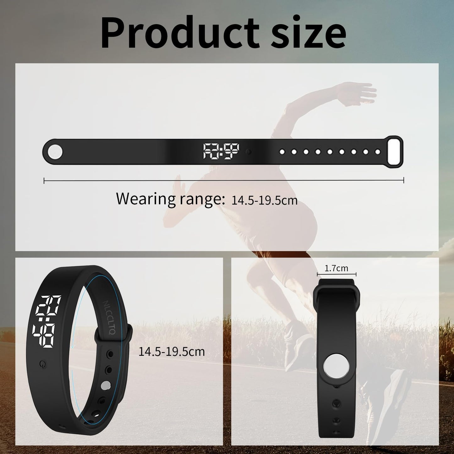 Vibrating Alarm Wristband Heavy Sleepers Adults Wrist Band Shock Clock Watch Bands for Deaf People Silent Bracelet Sleeper Wearable Bed Shaker Sleep Tracker Ring Watches Sleep Apnea Machine