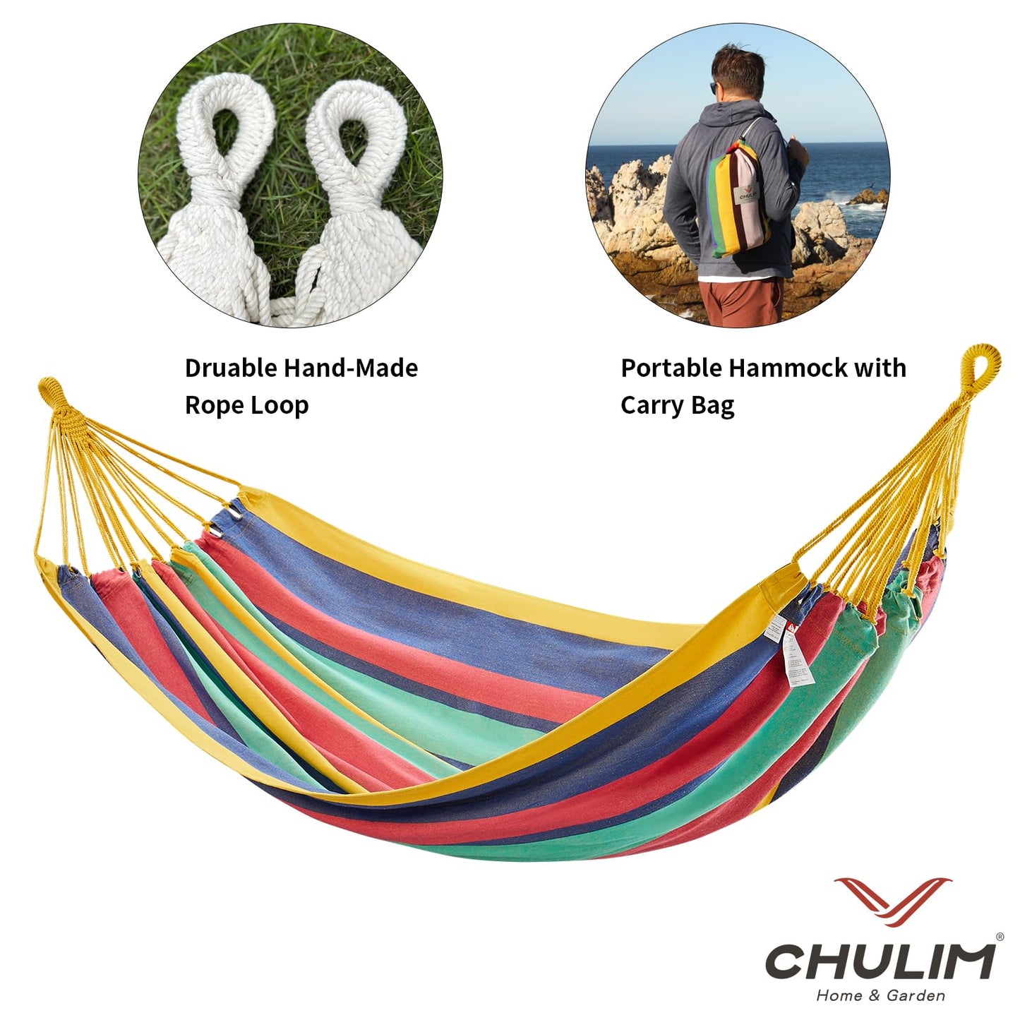 Brazilian Double Hammock with Tree Straps,Extra Large 94x63IN,2 Persons Hammock for Backyard Patio Outdoor Indoor,450lbs Weight Capacity,Soft Woven Cotton Fabric - Natrual White with Tassels