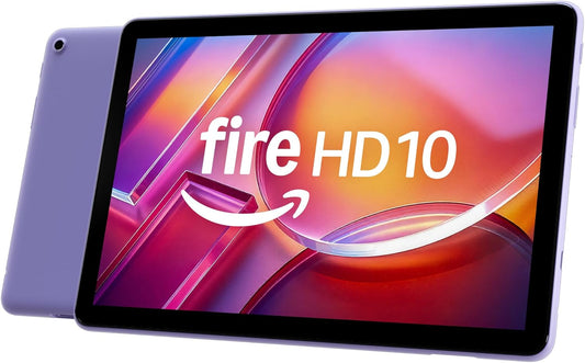 Amazon Fire HD 10 tablet (newest model) built for relaxation, 10.1" vibrant Full HD screen, octa-core processor, 3 GB RAM, 32 GB, Lilac