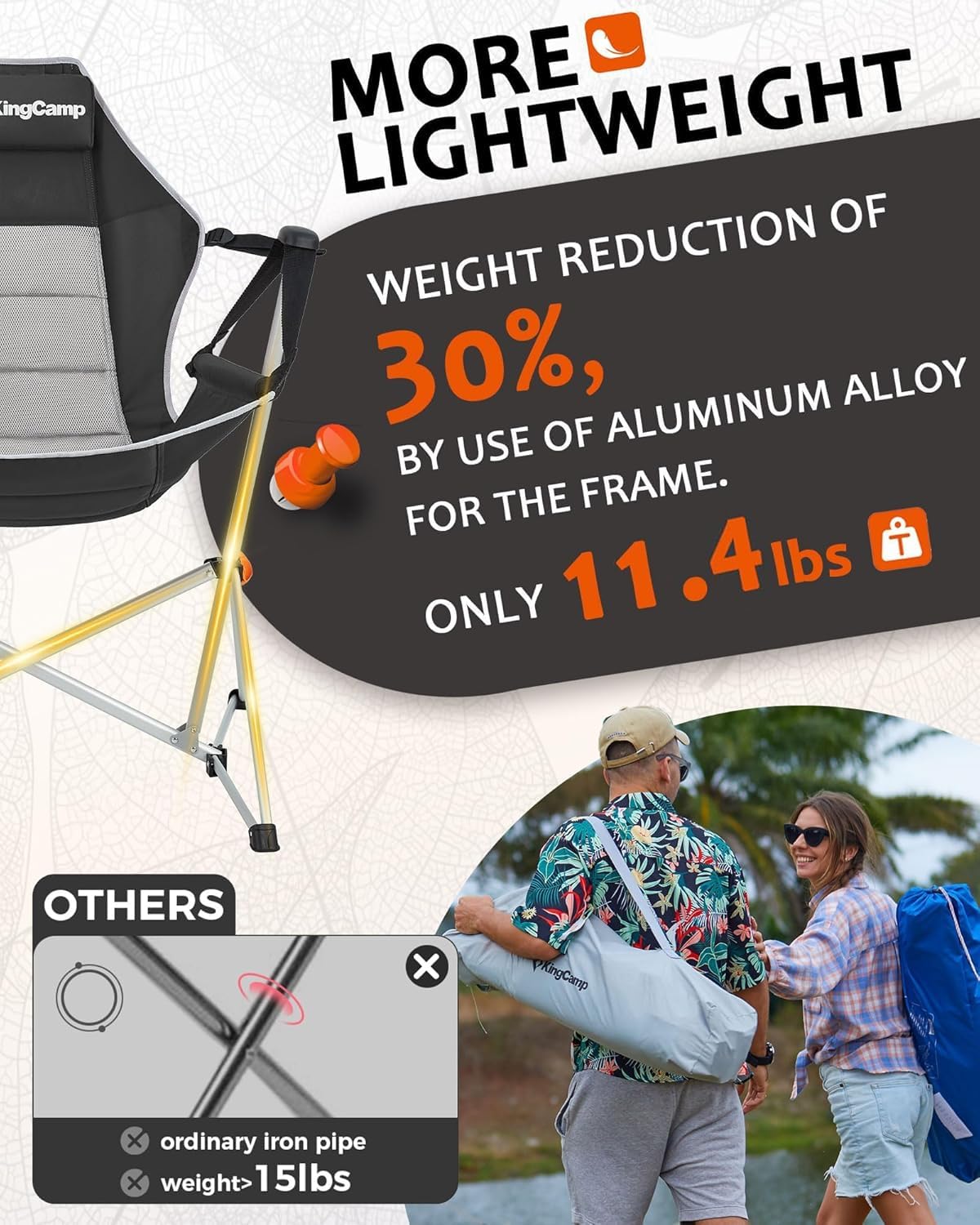 KingCamp Hammock Chair with Footrest – Heavy Duty Swinging Rocking Camping Chairs for Adults up to 400lbs, Folding Portable Oversized Rocker with Cup Holder & Pillow for Outdoor Beach Lawn RV Sports