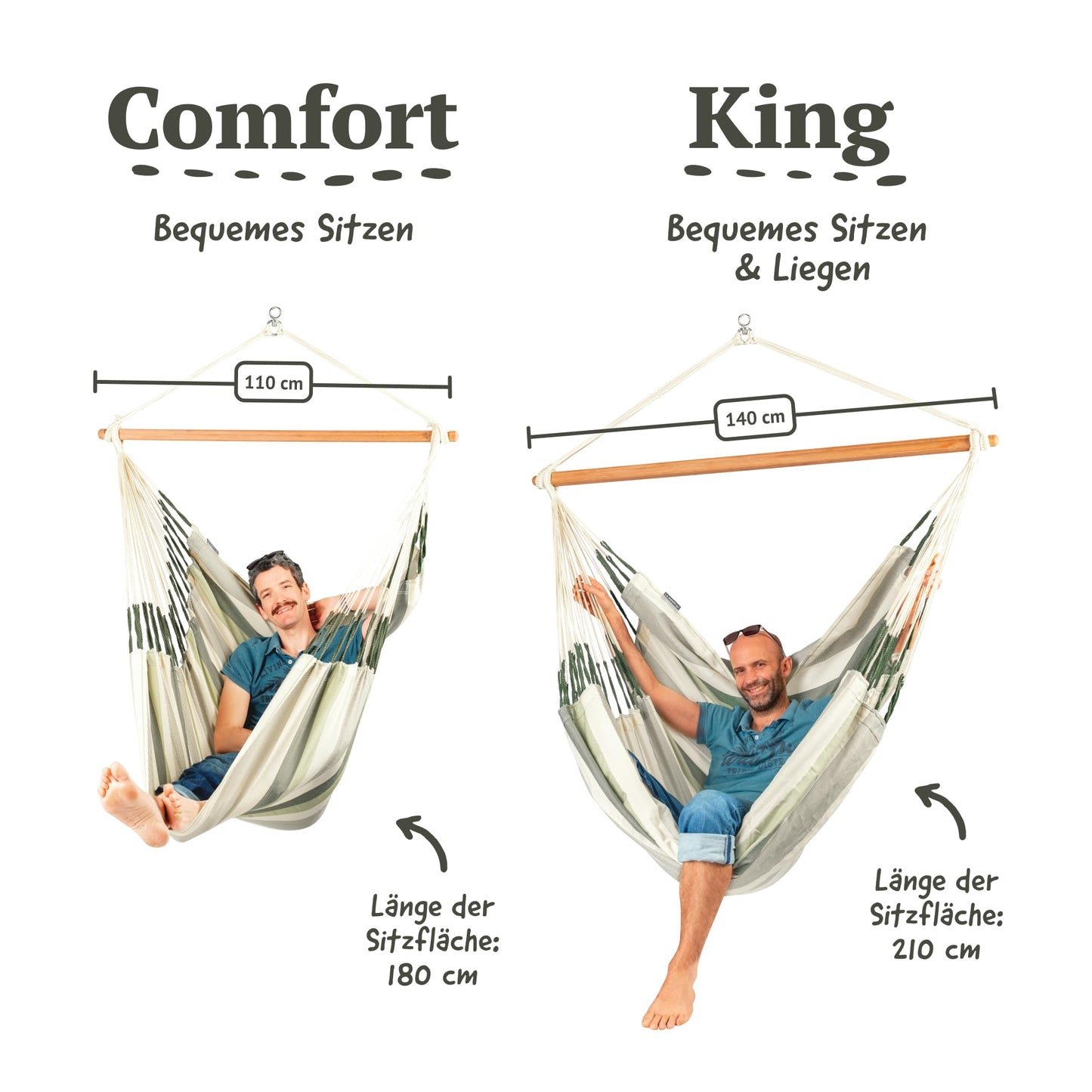 LA SIESTA® - XL King Domingo Hammock Swing Chair - Weather & Tear Resistant Hanging Hammock Chair - Indoor Outdoor Hammock Chair Swing - Hanging Chair for Patio Porch Bedroom - Max 355 Lbs, Cedar