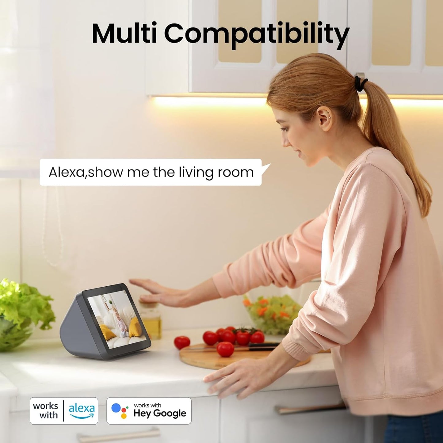 Cinnado Security Camera Indoor-2K 360° WiFi Cameras for Home Security,Pet/Dog/Baby Camera with Phone app, 2-Way Audio, Night Vision, 24/7 SD Card Storage, Works with Alexa & Google Home (2.4Ghz)-D1