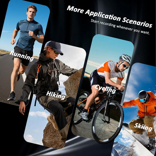 4K Mini Body Camera - Thumb Sports Action Cam 128GB with Audio, Wearable Hands-Free Chest Pov Recording, Helmet Mount & Magnetic Personal Clip On Camcorders - For Cap Shirt Outoor Cycling Skiing