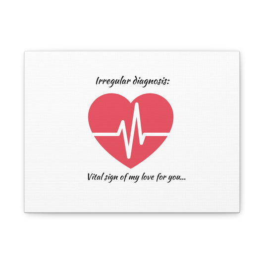 Simple Expressions Heartbeat Love Canvas Print - Irregular Diagnosis Art