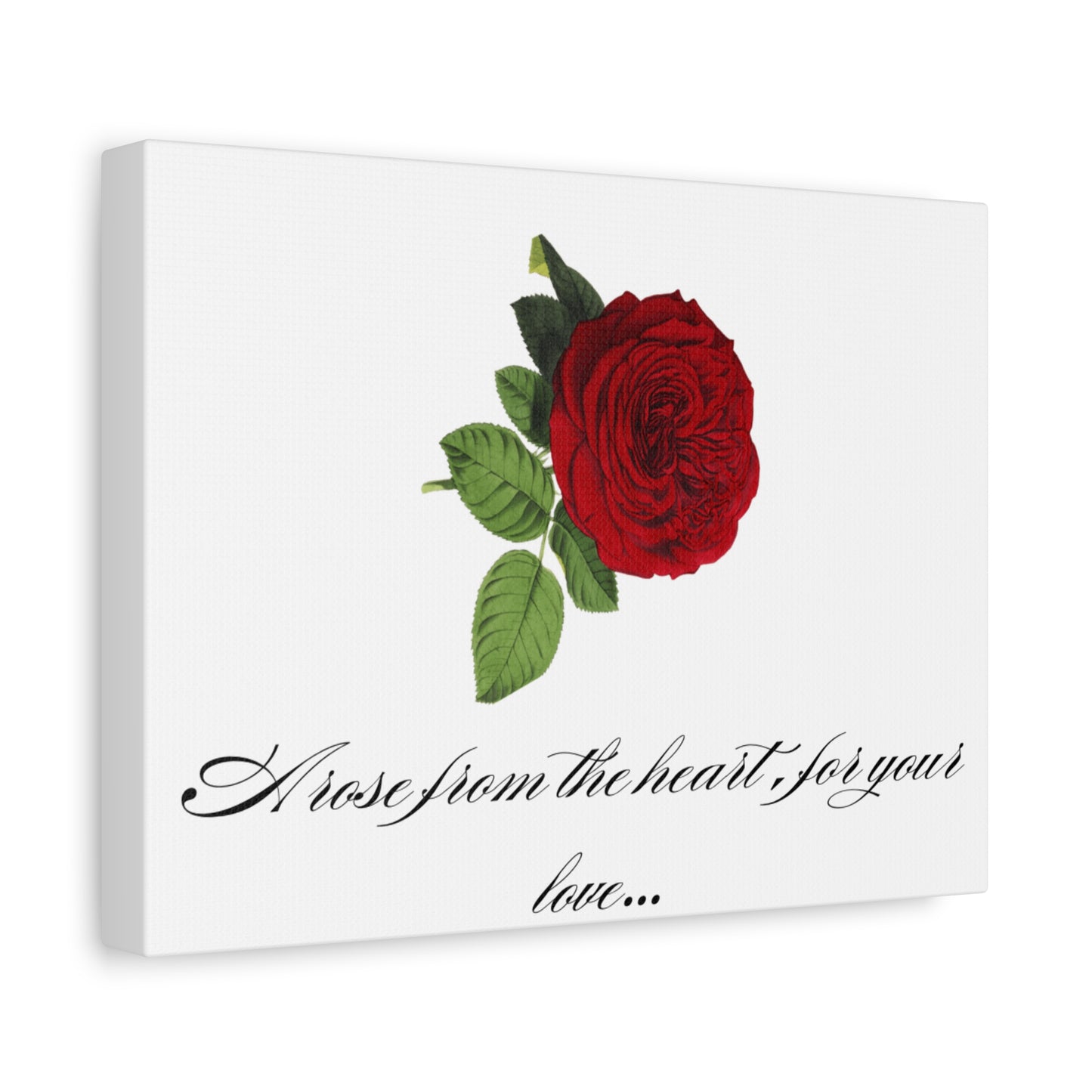 Simple Expressions Romantic Rose Wall Art - "A Rose from the Heart for Your Love" Canvas Print