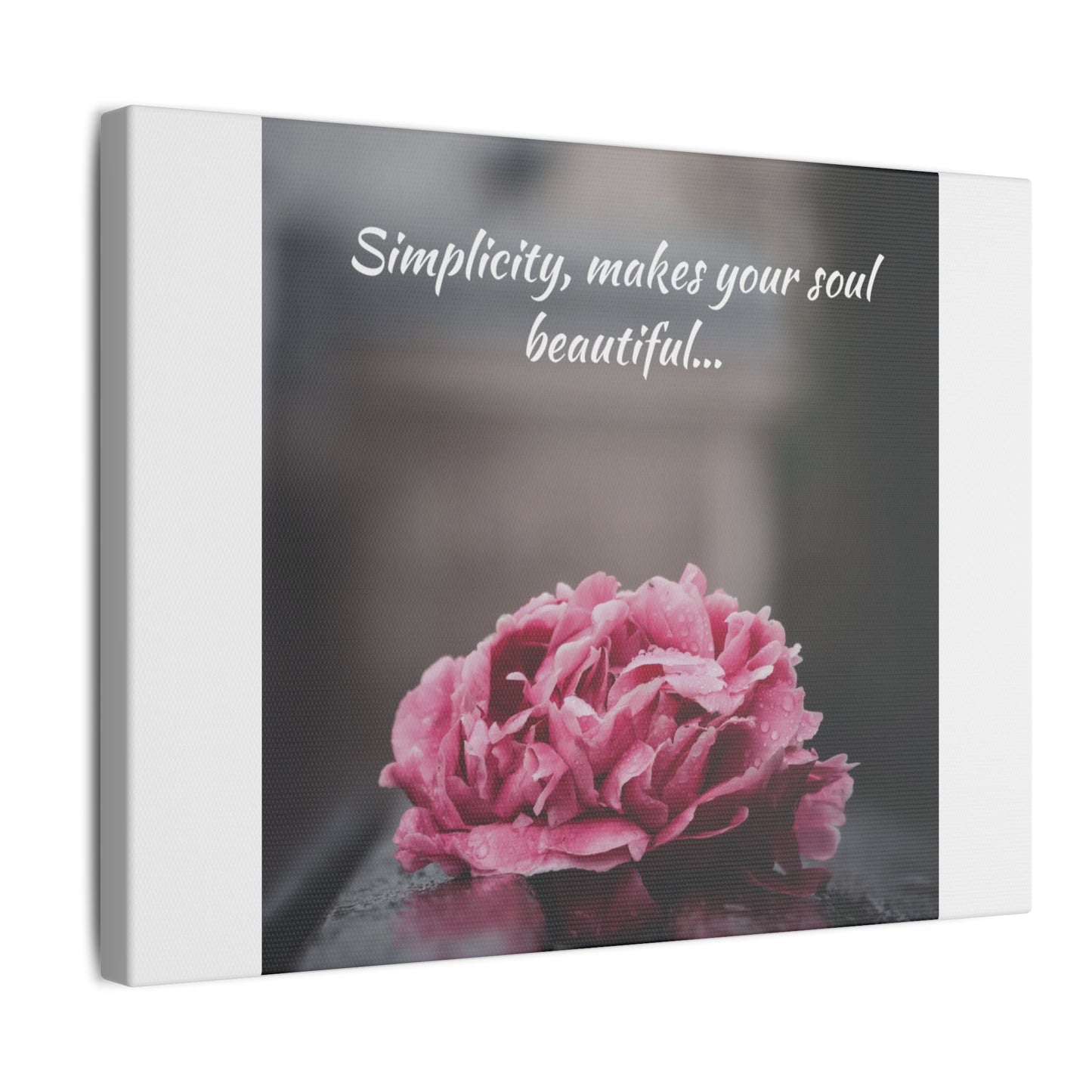 Simple Expressions Inspirational Floral Canvas Wall Art - "Simplicity, Makes Your Soul Beautiful"