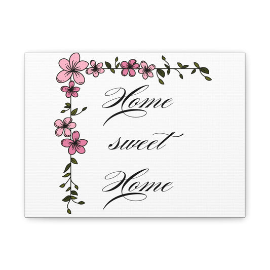 Simple Expressions Floral Home Sweet Home Canvas Wall Art