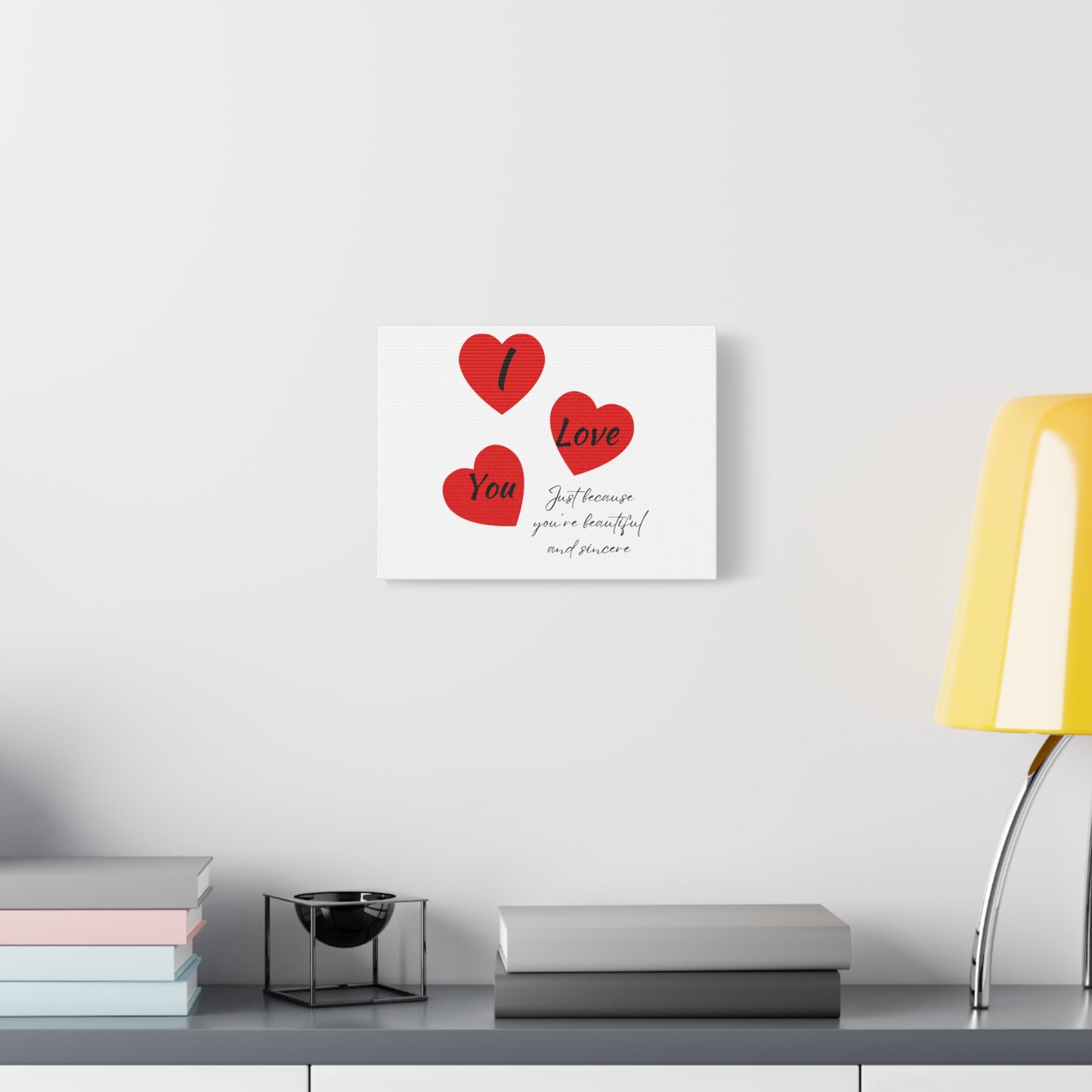 Simple Expression valentines Romantic Canvas Art - "I Love You" Heart Design