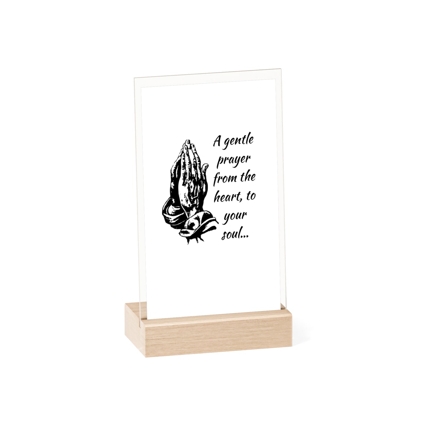 Simple Expressions Inspirational Acrylic Prayer Sign with Wooden Stand - Decorative Home Accent