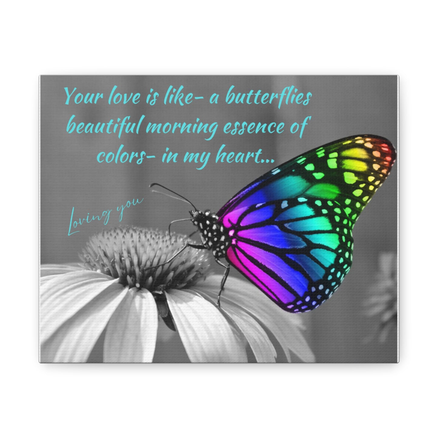 Simple Expressions Butterfly Love Canvas Gallery Wrap - Colorful Inspirational Wall Art