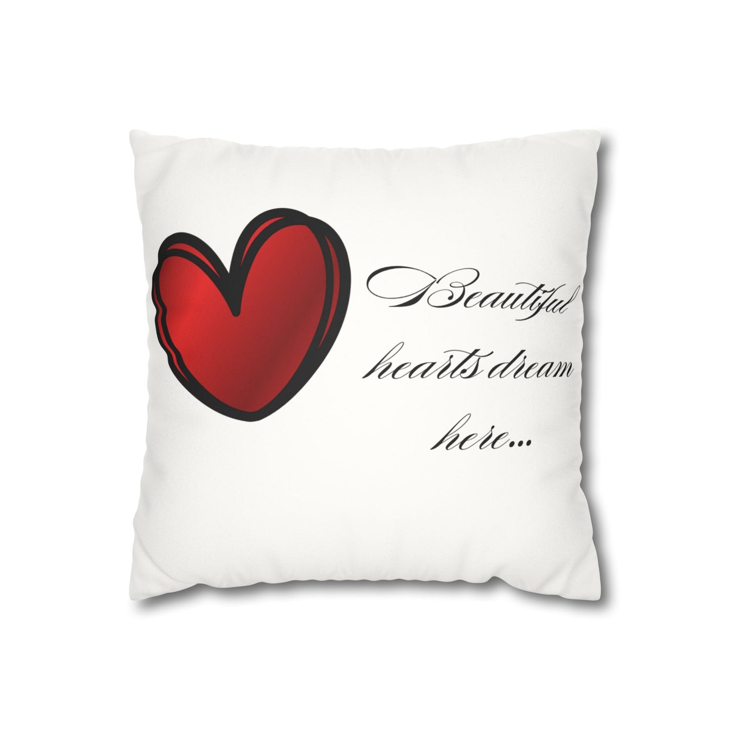 Simple Expressions Beautiful Heart Faux Suede Pillowcase - Dreamy Home Decor