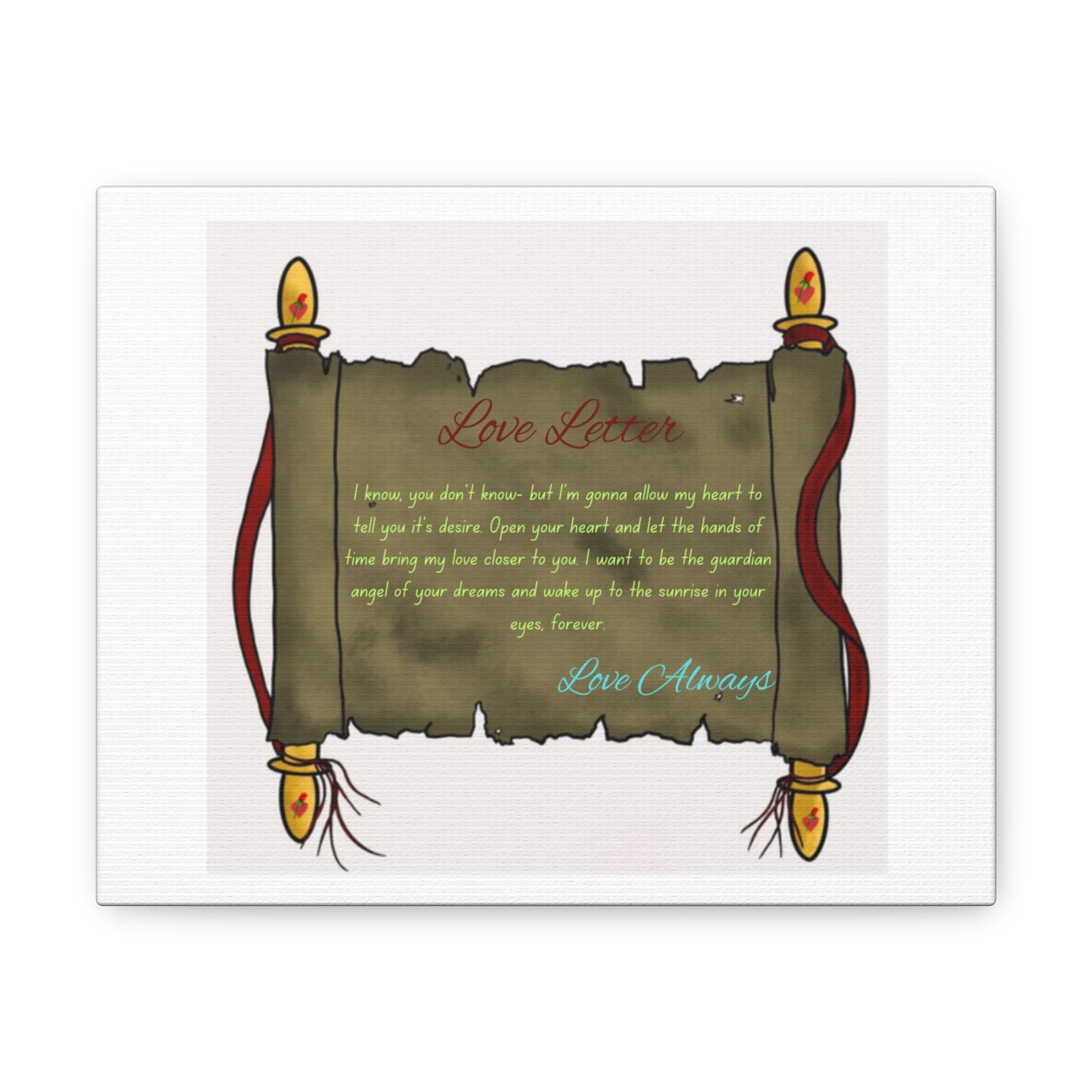 Simple Expressions-“Scrolls for life” Romantic Love Letter Canvas Gallery Wrap | Heartfelt Home Decor