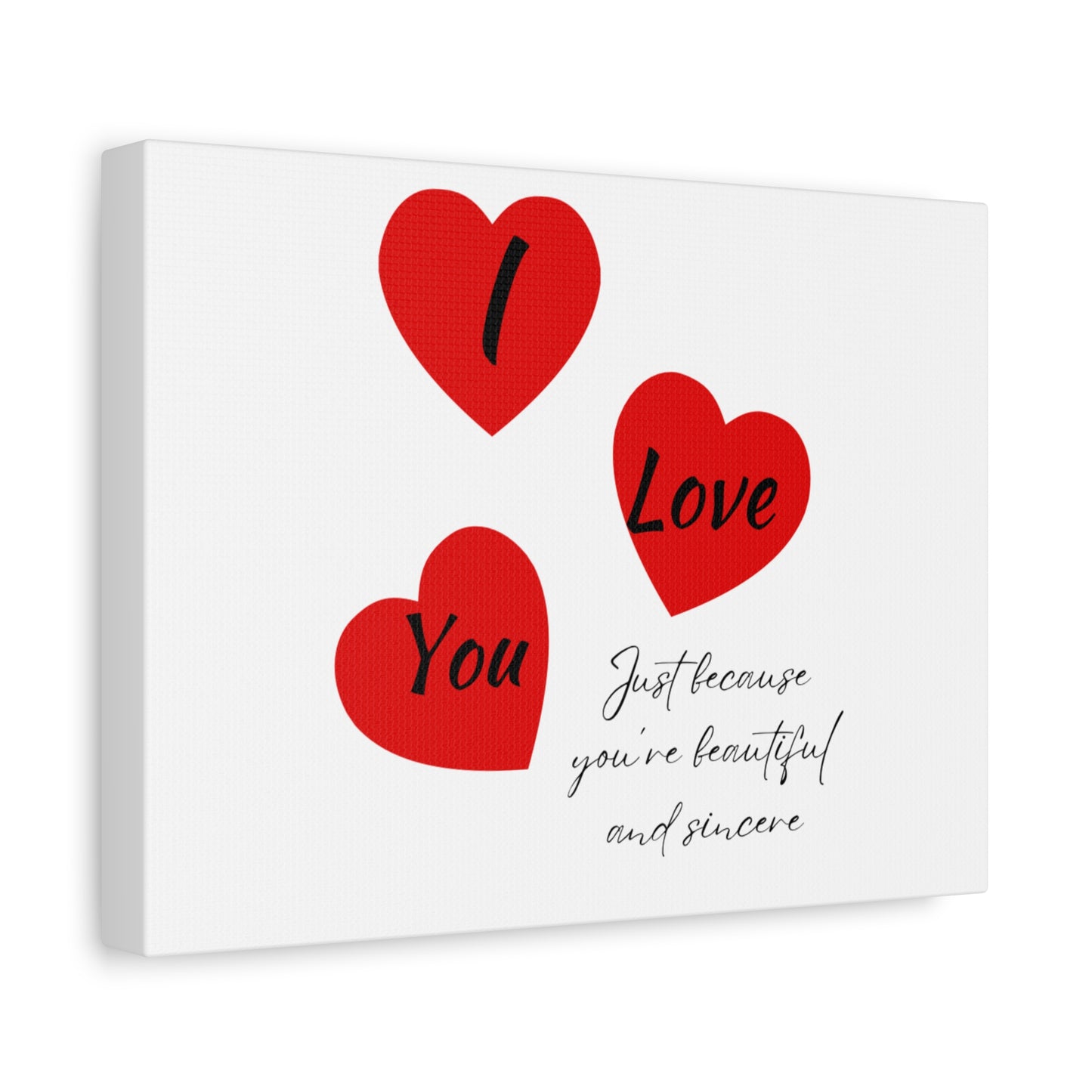 Simple Expression valentines Romantic Canvas Art - "I Love You" Heart Design