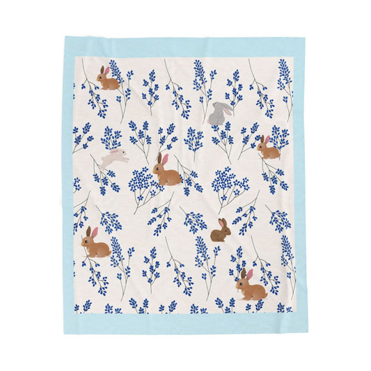 Simple Expressions- Bunny Velveteen Plush Blanket