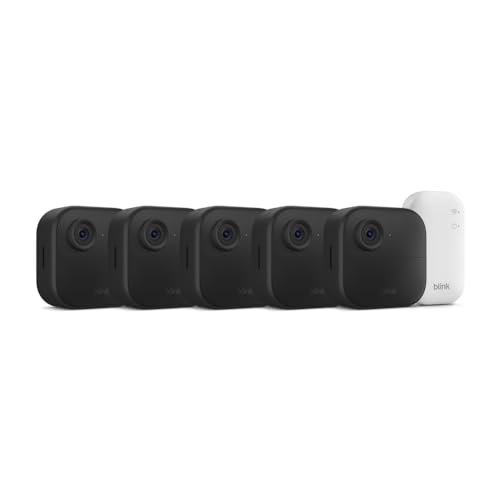 Blink Outdoor 4 – Wireless smart security camera, two-year battery life, 1080p HD day and infrared night live view, two-way talk. Sync Module Core included – 3 camera system