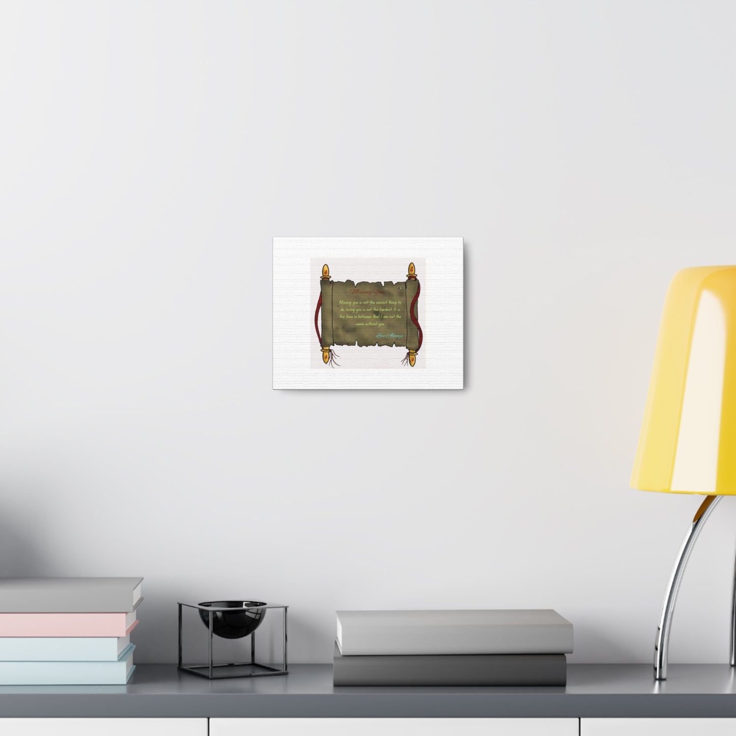 Simple Expressions-“Scrolls for life” Missing You Canvas Gallery Wrap - Heartfelt Home Decor