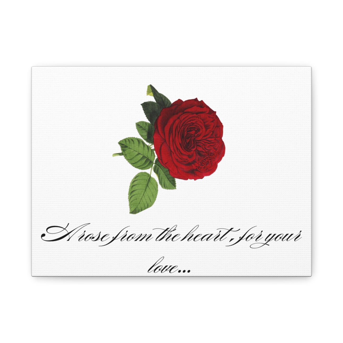 Simple Expressions Romantic Rose Wall Art - "A Rose from the Heart for Your Love" Canvas Print