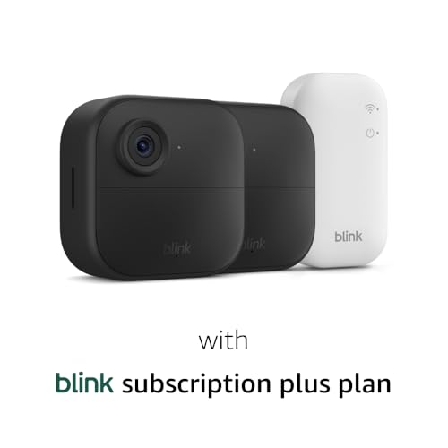 Blink Outdoor 4 – Wireless smart security camera, two-year battery life, 1080p HD day and infrared night live view, two-way talk. Sync Module Core included – 3 camera system