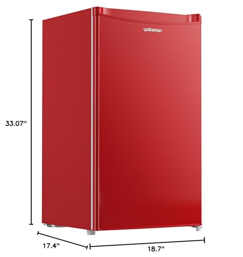Upstreman 3.2 Cu.Ft Mini Fridge with Freezer, Single Door Mini Fridge, Dorm Fridge, Adjustable Thermostat, Mini Refrigerator for Bedroom, Office, Dorm, Black-BR321