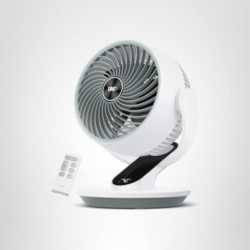 DREO Fan for Bedroom, 13-Inch Oscillating Table Air Circulator Fan for Whole Room, 120° Tilt Adjustment, 28dB Ultra-Quiet, 70ft Powerful Airflow, 4 Speeds Desk Fans with Remote for Home, Office