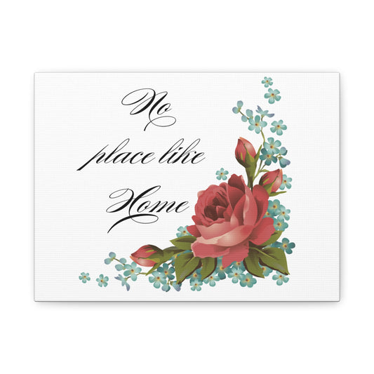 Simple Expressions Home Decor Canvas Print - "No Place Like Home" Floral Design