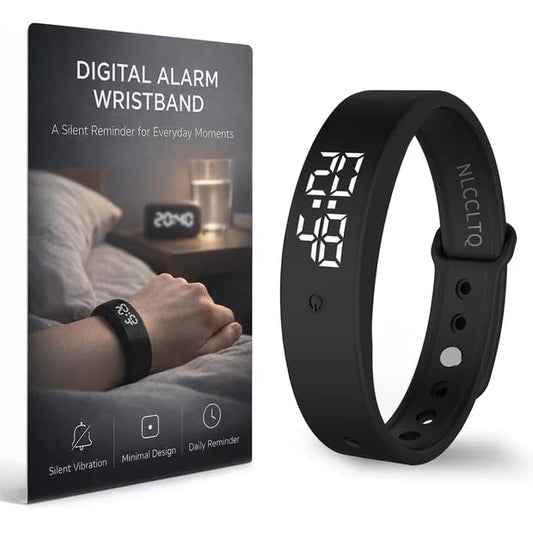 Vibrating Alarm Wristband Heavy Sleepers Adults Wrist Band Shock Clock Watch Bands for Deaf People Silent Bracelet Sleeper Wearable Bed Shaker Sleep Tracker Ring Watches Sleep Apnea Machine
