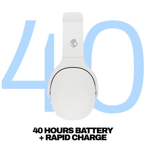Skullcandy Crusher Evo Wireless Bluetooth Headphones with Extra USB-C Charging Cable, Multi-Sensory Bass, Noise Isolating Over-Ear Fit, 40 Hours Battery, Microphone for iPhone Android - True Black