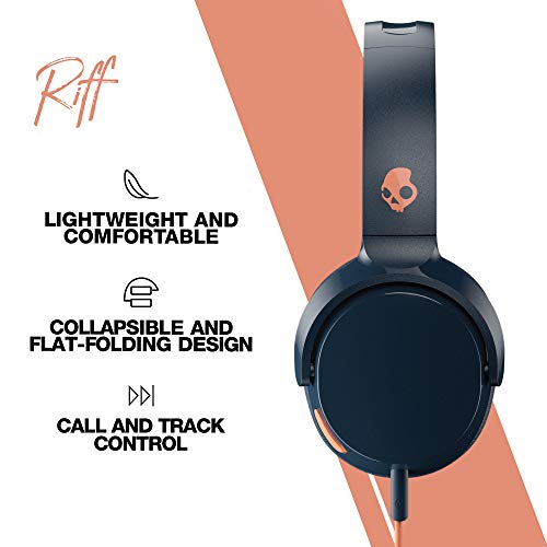 Skullcandy Riff Wireless 2 On-Ear Bluetooth Headphones, Up to 34 Hrs Battery, Foldable Lightweight Design, Convenient for Travel with Included 3.5mm AUX Cable, Microphone for iPhone Android - Black