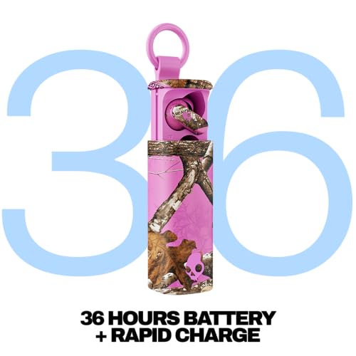 Skullcandy Dime Evo Wireless Earbuds, Bluetooth Headphones, Noise Isolating Fit, Up to 36 Hours Battery, Microphone for iPhone Android, Easy Carry with Clip-Anywhere Case - True Black