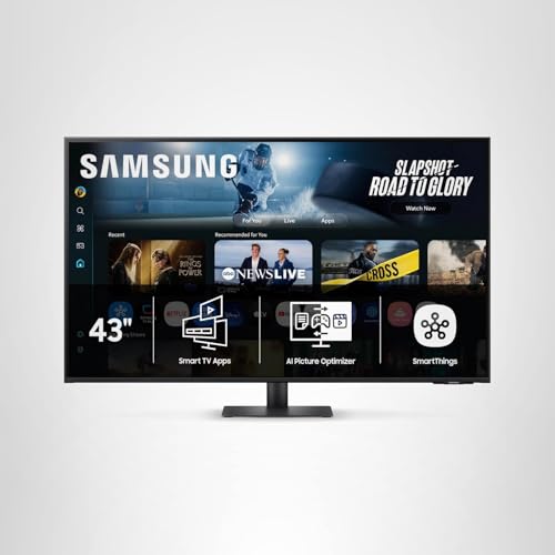 Samsung 43” Smart Monitor M7 (M70F) 4K UHD Display, Samsung Vision AI, Smart TV Apps, Gaming Hub, USB-C, HDMI and USB-A, Black, LS43FM702UNXZA, 2025