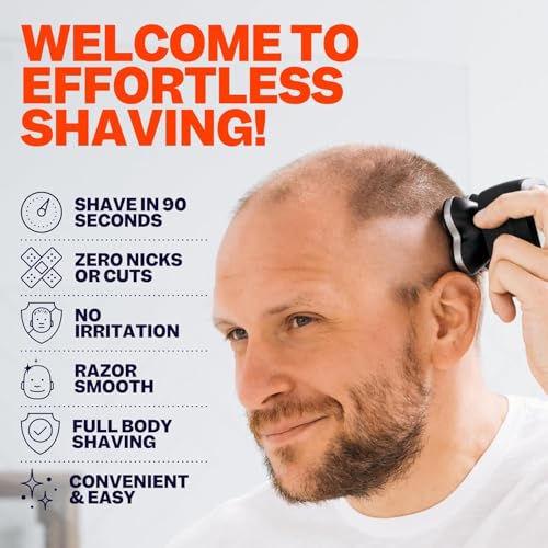 Freebird FlexSeries Electric Head & Body Hair Shaver, Mens Cordless Rechargeable Wet and Dry Skull, Bald Head, Back, Groin Waterproof Razor with Rotary Blades (FlexSeries Pro, Without Accessories)