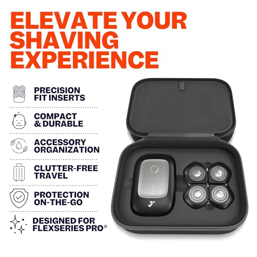 Freebird FlexSeries Electric Head & Body Hair Shaver, Mens Cordless Rechargeable Wet and Dry Skull, Bald Head, Back, Groin Waterproof Razor with Rotary Blades (FlexSeries Pro, Without Accessories)