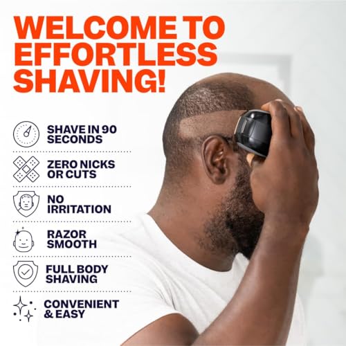 Freebird FlexSeries Electric Head & Body Hair Shaver, Mens Cordless Rechargeable Wet and Dry Skull, Bald Head, Back, Groin Waterproof Razor with Rotary Blades (FlexSeries Pro, Without Accessories)