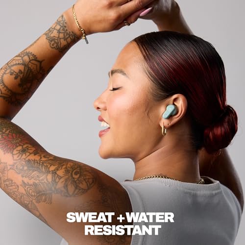 Skullcandy Dime Evo Wireless Earbuds, Bluetooth Headphones, Noise Isolating Fit, Up to 36 Hours Battery, Microphone for iPhone Android, Easy Carry with Clip-Anywhere Case - True Black