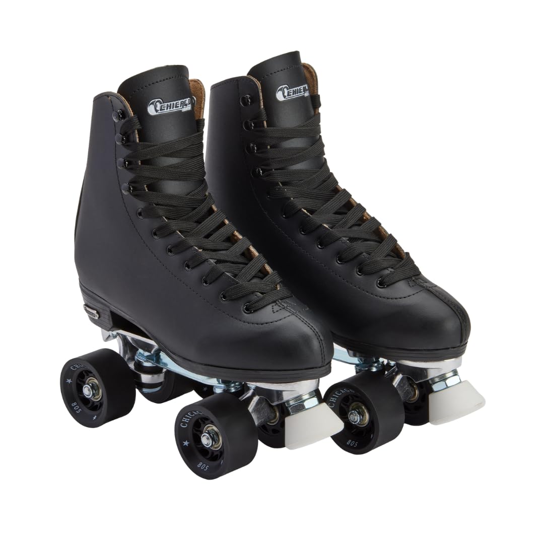 Chicago Quad Roller Skates for Women & Men – Durable, Top Performance Indoor/Outdoor Use or Roller Derby - Classic Deluxe Leather High-Top Boots with 60mm Urethane Wheels & Semi-Precision Bearings
