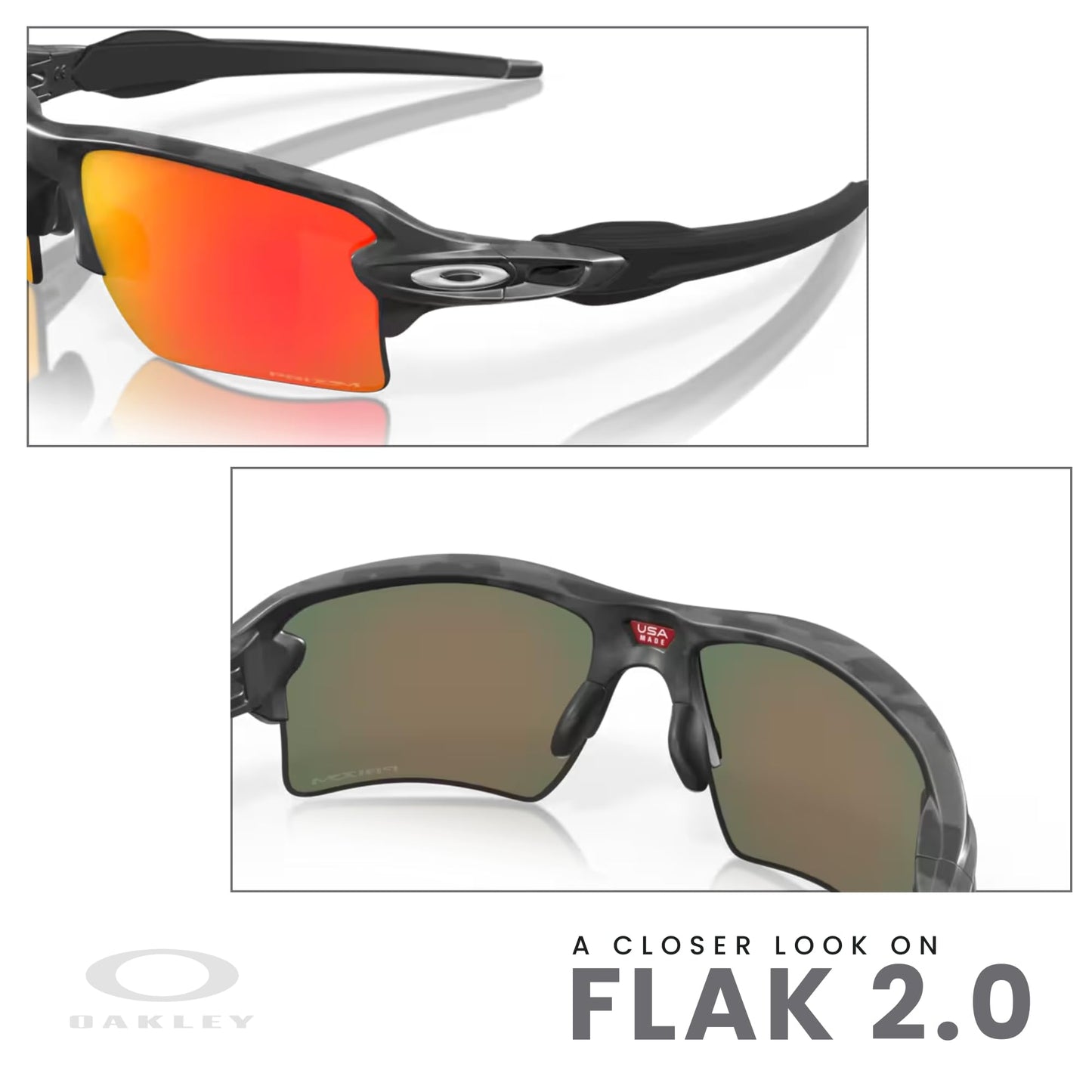 OAKLEY Flak 2.0 XL OO9188 Rectangle Sunglasses For Men+ Bundle Accessory Leash Kit, Microfiber Pouch