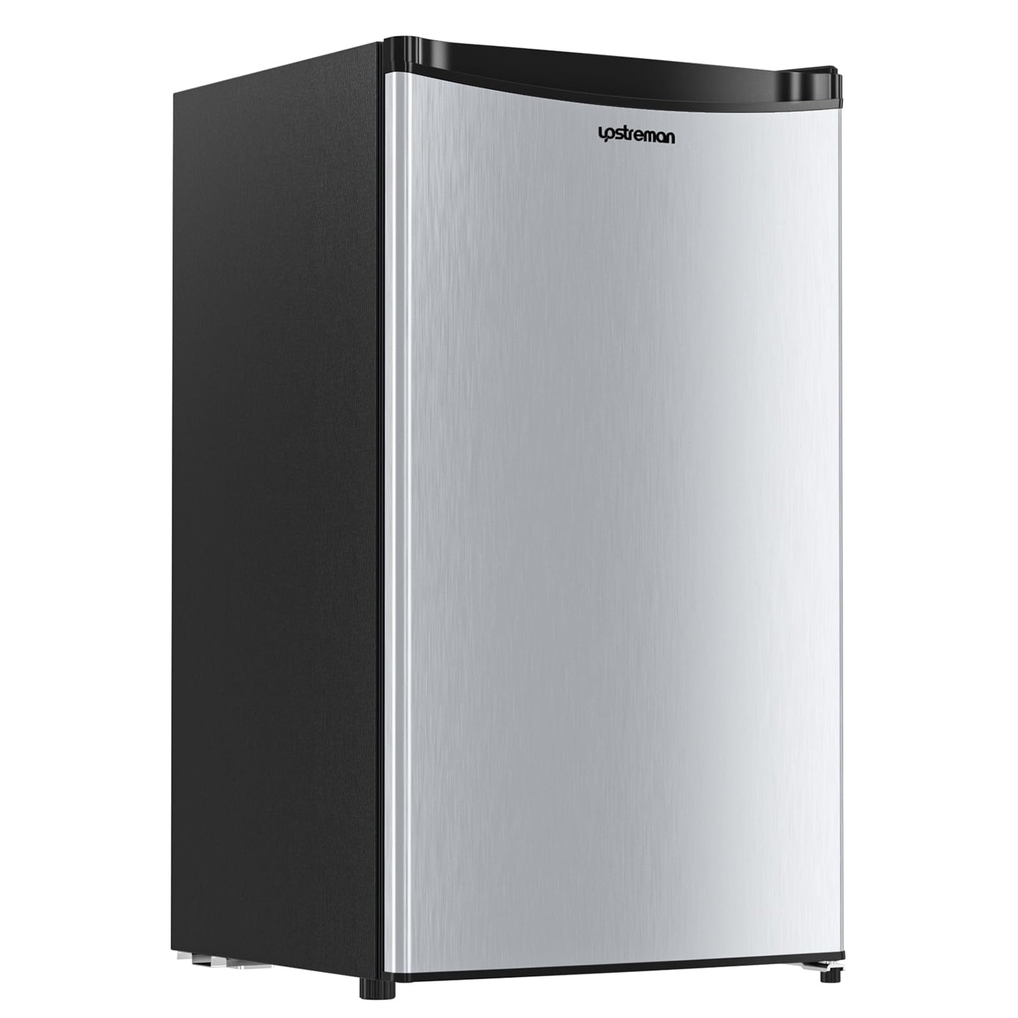 Upstreman 3.2 Cu.Ft Mini Fridge with Freezer, Single Door Mini Fridge, Dorm Fridge, Adjustable Thermostat, Mini Refrigerator for Bedroom, Office, Dorm, Black-BR321