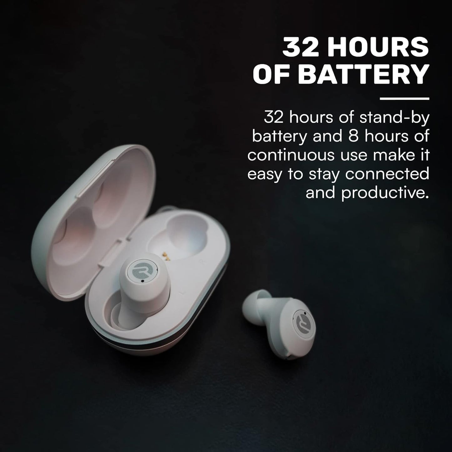 Raycon Everyday Classic Bluetooth Wireless Earbuds + Microphone with Active Noise Canceling, Sweat & Water-Resistant Earphones, Ear Buds Wireless Bluetooth 32 Hours Playtime (Black)