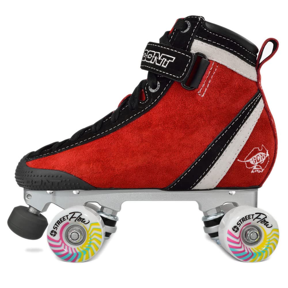 Bont Parkstar Siren Red Suede Professional Roller Skates for Park Ramps Bowls Street - Rollerskates for Outdoor and Indoor Skating