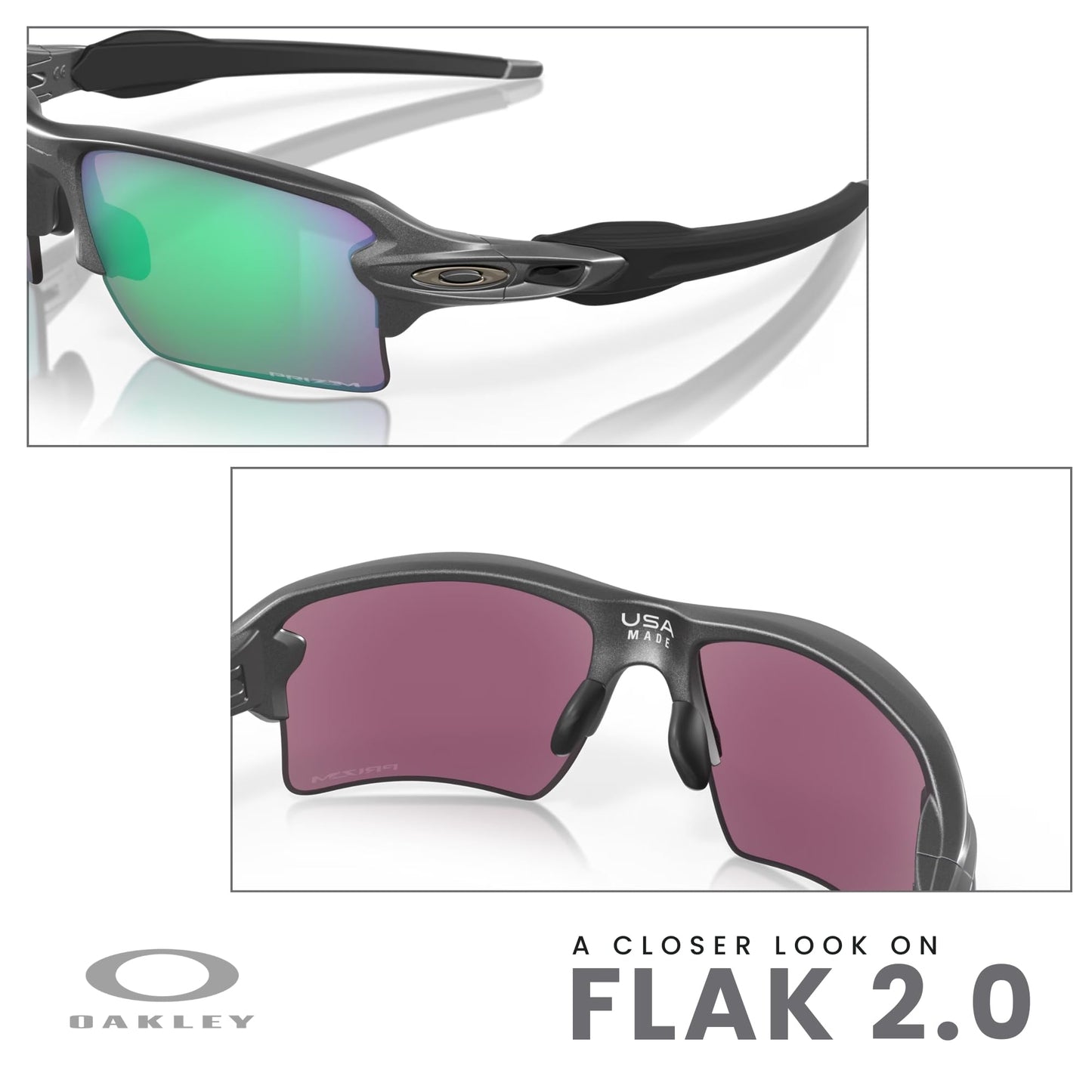 OAKLEY Flak 2.0 XL OO9188 Rectangle Sunglasses For Men+ Bundle Accessory Leash Kit, Microfiber Pouch