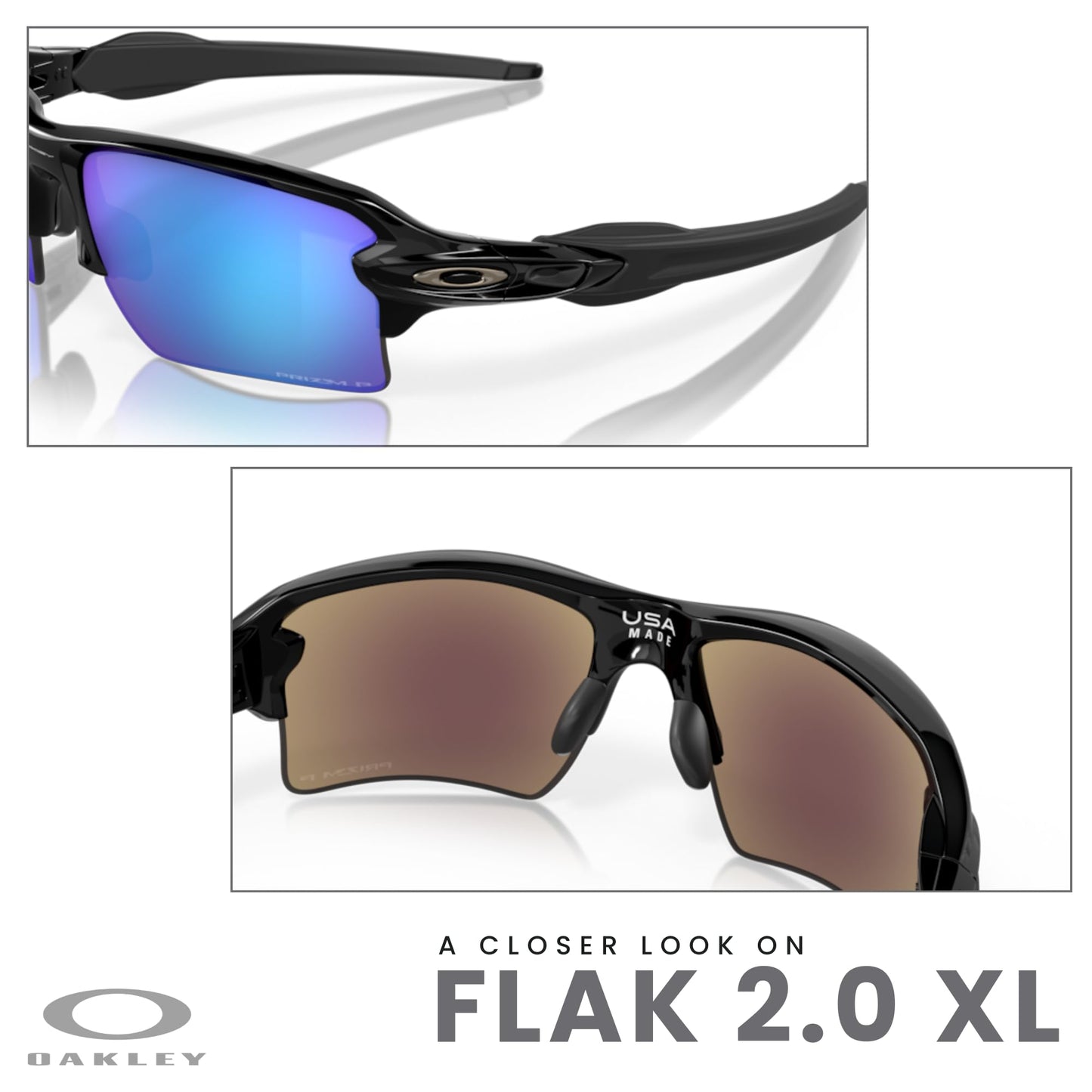 OAKLEY Flak 2.0 XL OO9188 Rectangle Sunglasses For Men+ Bundle Accessory Leash Kit, Microfiber Pouch