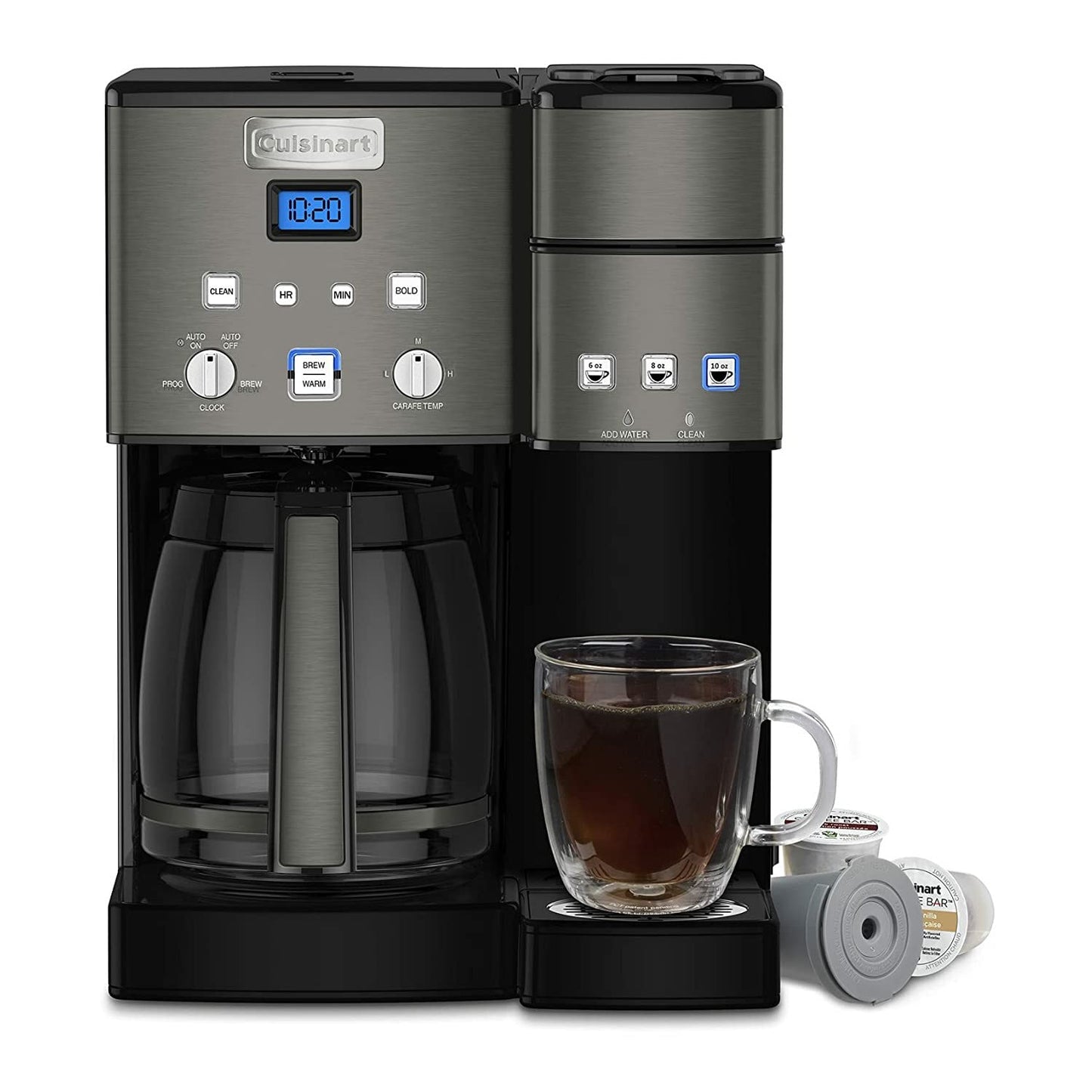 Cuisinart Single Serve + 12 Cup Coffee Maker, Offers 3-Sizes: 6-Ounces, 8-Ounces and 10-Ounces, Stainless Steel, SS-15CP, Copper