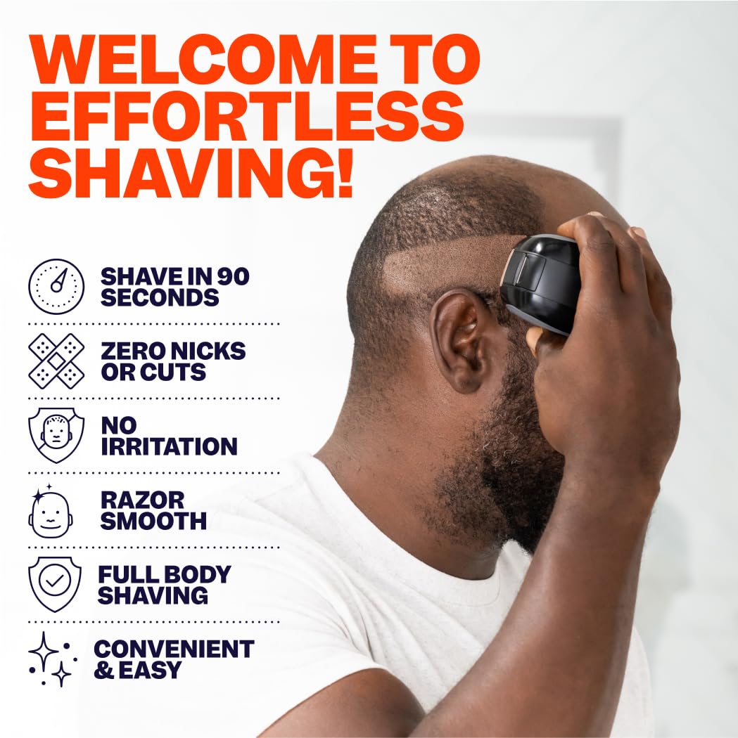 Freebird FlexSeries Electric Head & Body Hair Shaver, Mens Cordless Rechargeable Wet and Dry Skull, Bald Head, Back, Groin Waterproof Razor with Rotary Blades (FlexSeries Pro, Without Accessories)